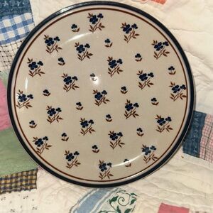 Newcor Cambridge Blue Stoneware Floral Salad/Desert Plate